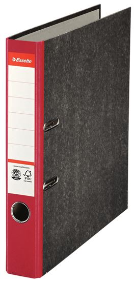 Obrázek z Esselte pákový pořadač A4 papírový s barevným hřbetem 5 cm červená