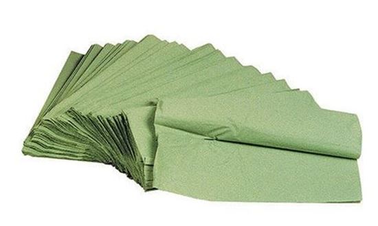 Obrázek z Ručníky papírové skládané - ručníky zelené / jednovrstvé / 250 ks