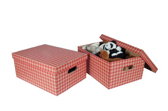 Obrázek z Krabice Emba úložná s víkem - červená / A3 / 44 x 32 x 20 cm