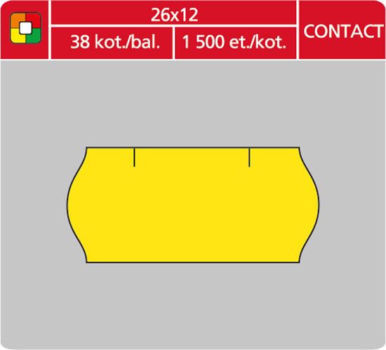 Obrázek z Etikety do etiketovacích kleští - 26 x 12 mm Contact / žlutá