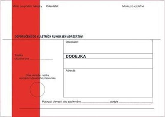 Obrázek z Obálky B6 s dodejkou samopropisovací - s červeným pruhem / 1000 ks