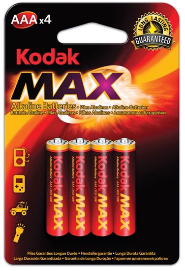 Obrázek z Baterie Kodak alkalické - baterie mikrotužková AAA 1,5 V / 4 ks