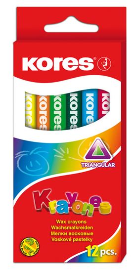Obrázek z Voskové pastelky trojhranné Kores Kraynones - 12 barev