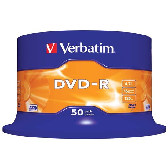 Obrázek z DVD Verbatim - DVD - R / bez krabiček / Spindle / 50 ks