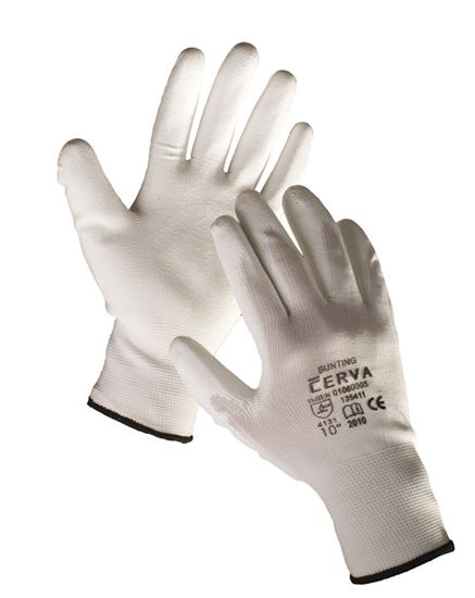 Obrázek z Ochranné rukavice bezešvé - BUNTING / bílé / vel.10