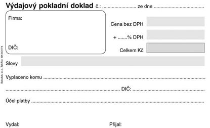 Obrázek Baloušek výdajový pokladní doklad - A6 / nečíslovaný / 50 listů / ET040