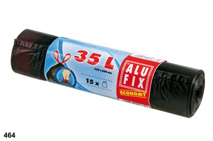 Obrázek Pytle do košů Alufix Economy stahovací 60x50 cm 35 l 15 ks černé
