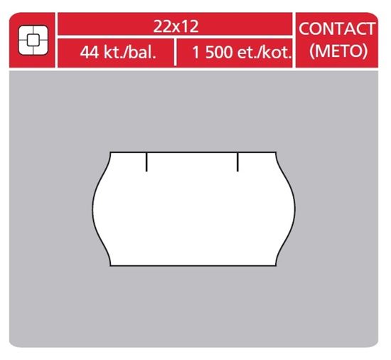 Obrázek z Etikety do etiketovacích kleští - 22 x 12 mm Contact / bílá