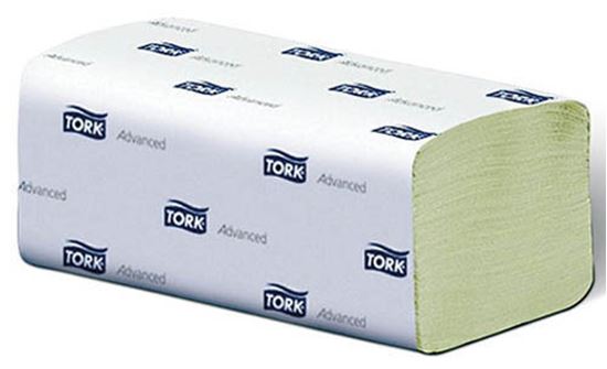 Obrázek z Tork papírové ručníky skládané 290179 - Z-Z zelené 25x23cm / 2 vrs./ 250 ks
