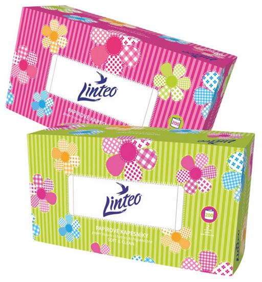 Obrázek z Linteo kosmetické papírové kapesníky 2-vrstvé 200 ks