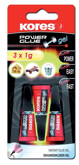 Obrázek z Vteřinová lepidla Kores - Power Glue gel 3 x 1g