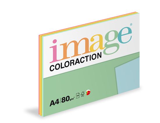 Obrázek z Xerografický papír BAREVNÝ - set 5 x 20 listů reflexní barvy / mix 5barev