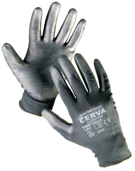Obrázek z Ochranné rukavice bezešvé - BUNTING / černé / vel.10