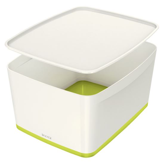 Obrázek z Organizační box MyBox - s víkem L / bílo - zelená