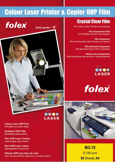 Obrázek z Fólie Folex - folie BG 72 pro barevné laserové tiskárny / 50 ks