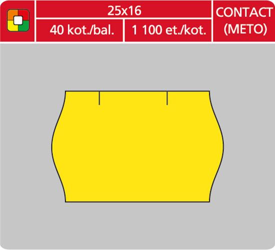 Obrázek z Etikety do etiketovacích kleští - 25 x 16 mm Contact / žlutá