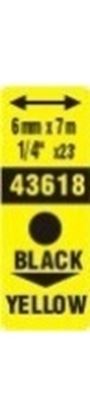 Obrázek Pásky D1 standardní - 6 mm x 7 m / černý tisk / žlutá páska