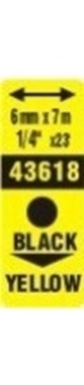 Obrázek z Pásky D1 standardní - 6 mm x 7 m / černý tisk / žlutá páska