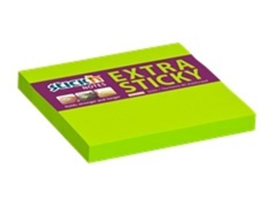 Obrázek z Samolepicí bločky Stick´n by Hopax Extra Sticky - 76 x 76 mm / 90 lístků / neon zelená