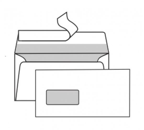 Obrázek z Obálky DL samolepicí s krycí páskou - okénko vlevo / 1000 ks