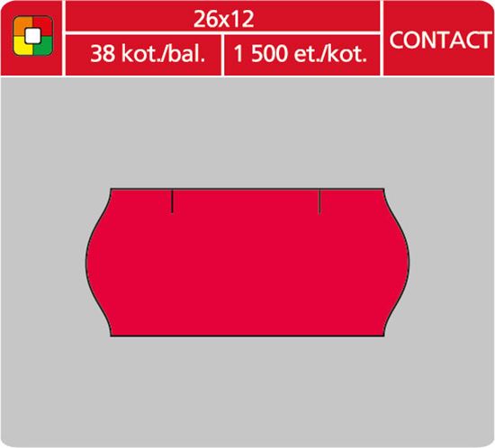 Obrázek z Etikety do etiketovacích kleští - 26 x 12 mm Contact / červená