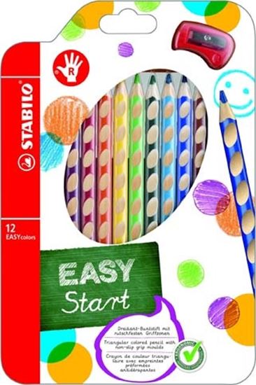 Obrázek z Trojhranné pastelky STABILO EASYcolors - 12 barev / pro praváky