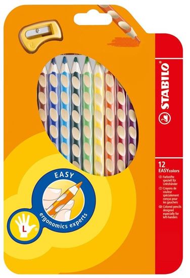 Obrázek z Trojhranné pastelky STABILO EASYcolors - 12 barev / pro leváky