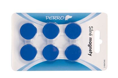 Obrázek Magnety Perro silné - průměr 24 mm / modré / 6 ks