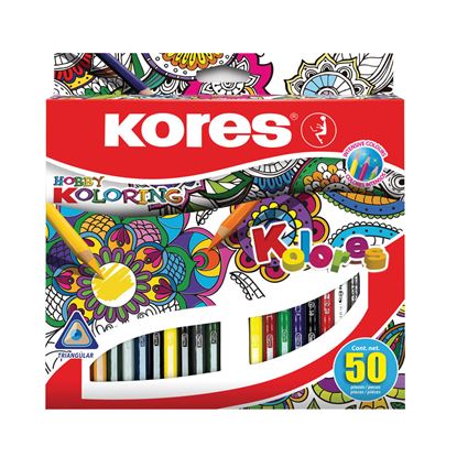 Obrázek Pastelky trojhranné Kores Mandalas - 50 barev