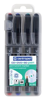Obrázek Popisovač Centropen CD / DVD / BD 4606 pen - sada 4 ks