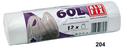 Obrázek Alufix pytle do koše se zavazováním 64x71 + 16 cm 60 l 12 ks bílé