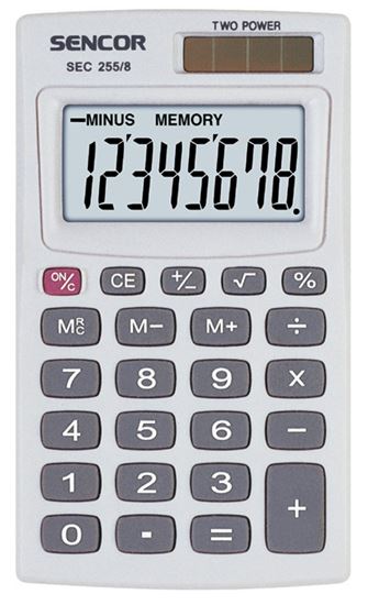 Obrázek z Sencor SEC 255 kapesní kalkulačka displej 8 míst