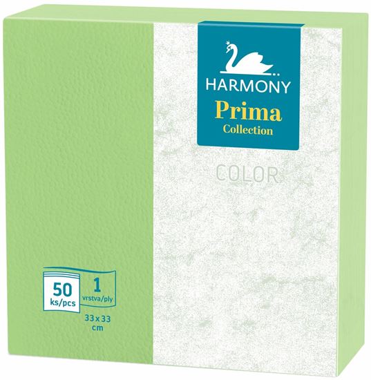 Obrázek z Harmony Color papírové ubrousky zelené 1-vrstvé 33 x 33 cm 50ks