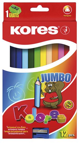 Obrázek z Kores JUMBO pastelky trojhranné - 12 barev