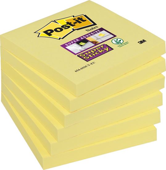 Obrázek z Samolepicí bločky Post-it silně lepicí - 76 x 76 mm / 90 lístků / žlutá