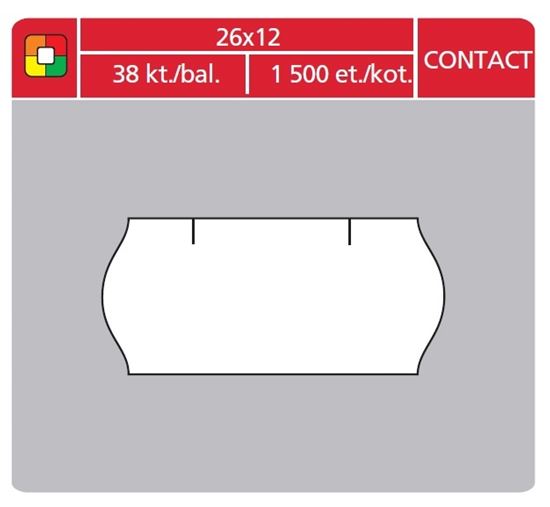 Obrázek z Etikety do etiketovacích kleští - 26 x 12 mm Contact / bílá