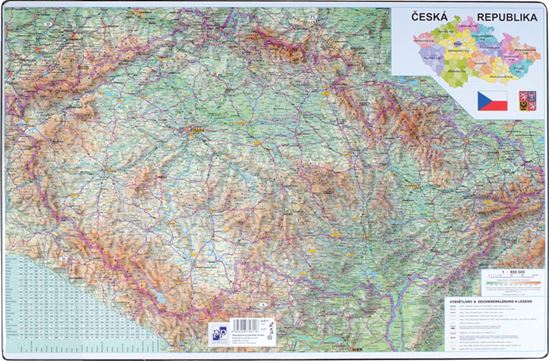 Obrázek z Pracovní podložky dekorované - jednostranná / mapa Česká republika