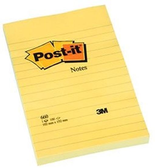 Obrázek z Samolepicí bločky Post-it - 102 mm x 152 mm / linka