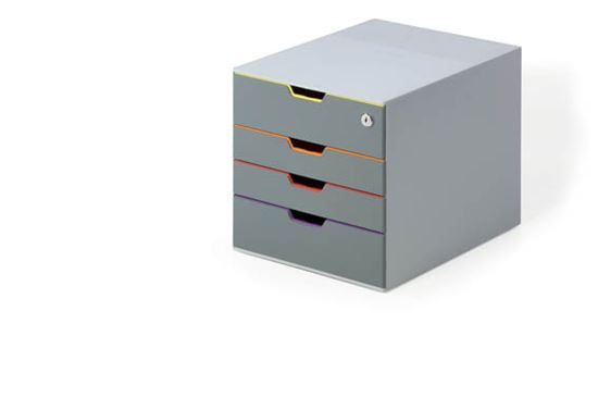 Obrázek z Zásuvkový box VARICOLOR® SAFE - 4 zásuvky + zámek / šedá