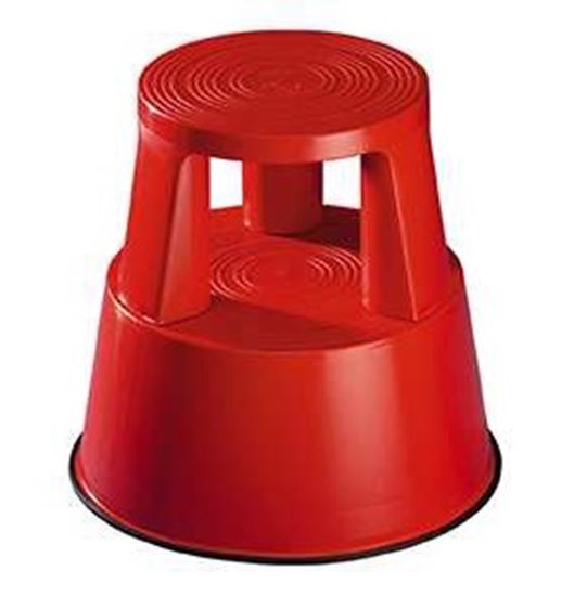 Obrázek z Pojízdná plastová kruhová stolička - červená