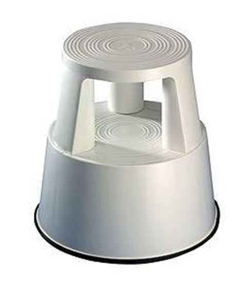 Obrázek z Pojízdná plastová kruhová stolička -  světle šedá