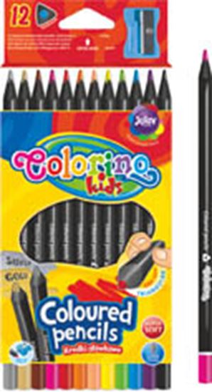 Obrázek z Pastelky trojhranné Colorino černé - 12 barev