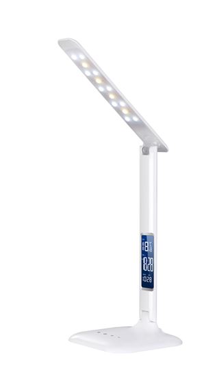 Obrázek z Lampa LED stmívatelná s displejem - lesklá bílá
