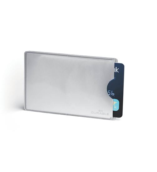 Obrázek z Obal na kreditní kartu Durable RFID Secure - stříbrná / 10 ks