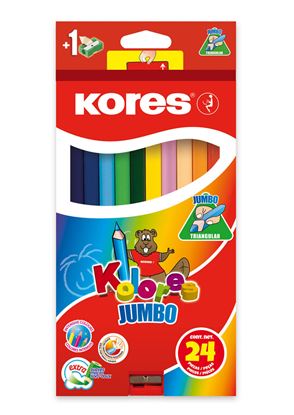 Obrázek Pastelky trojhranné Kores JUMBO - 24 barev