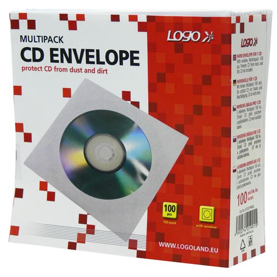 Obrázek z Obálky na CD / DVD - 100 ks / bílá / s okénkem