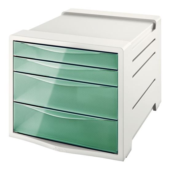 Obrázek z Zásuvkový box Colour´Ice - ledově zelená / 2+2 zásuvky