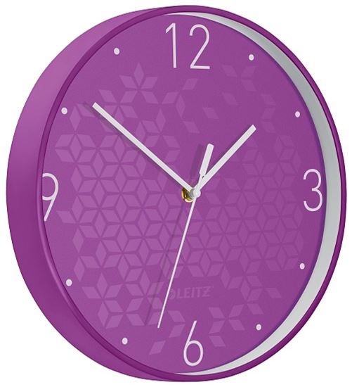 Obrázek z Leitz WOW nástěnné hodiny tiché fialová