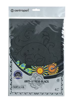 Obrázek Omalovánky A4 ANTI-STRESS BLACK 9997/4 -  4 ks / motivy Fantasia