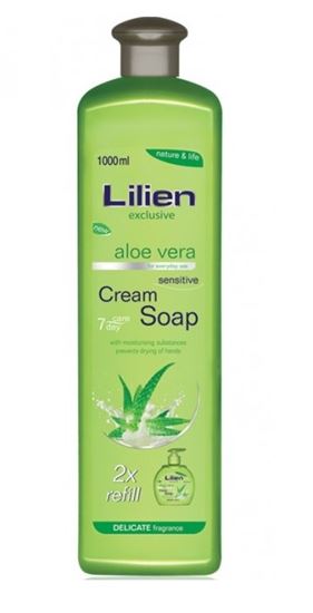 Obrázek z Lilien tekuté mýdlo aloe vera náplň 1000 ml